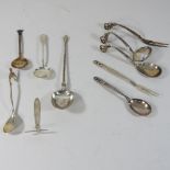 A Georg Jensen silver fork and spoon set, 14cm long,