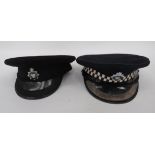 Pre 1952 Leeds City Police Officer‚' Cap black crown and body. Black patent peak with embroidery