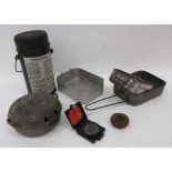 Selection of Various Equipment consisting circular, steel, Cavalry pattern mess tin ...