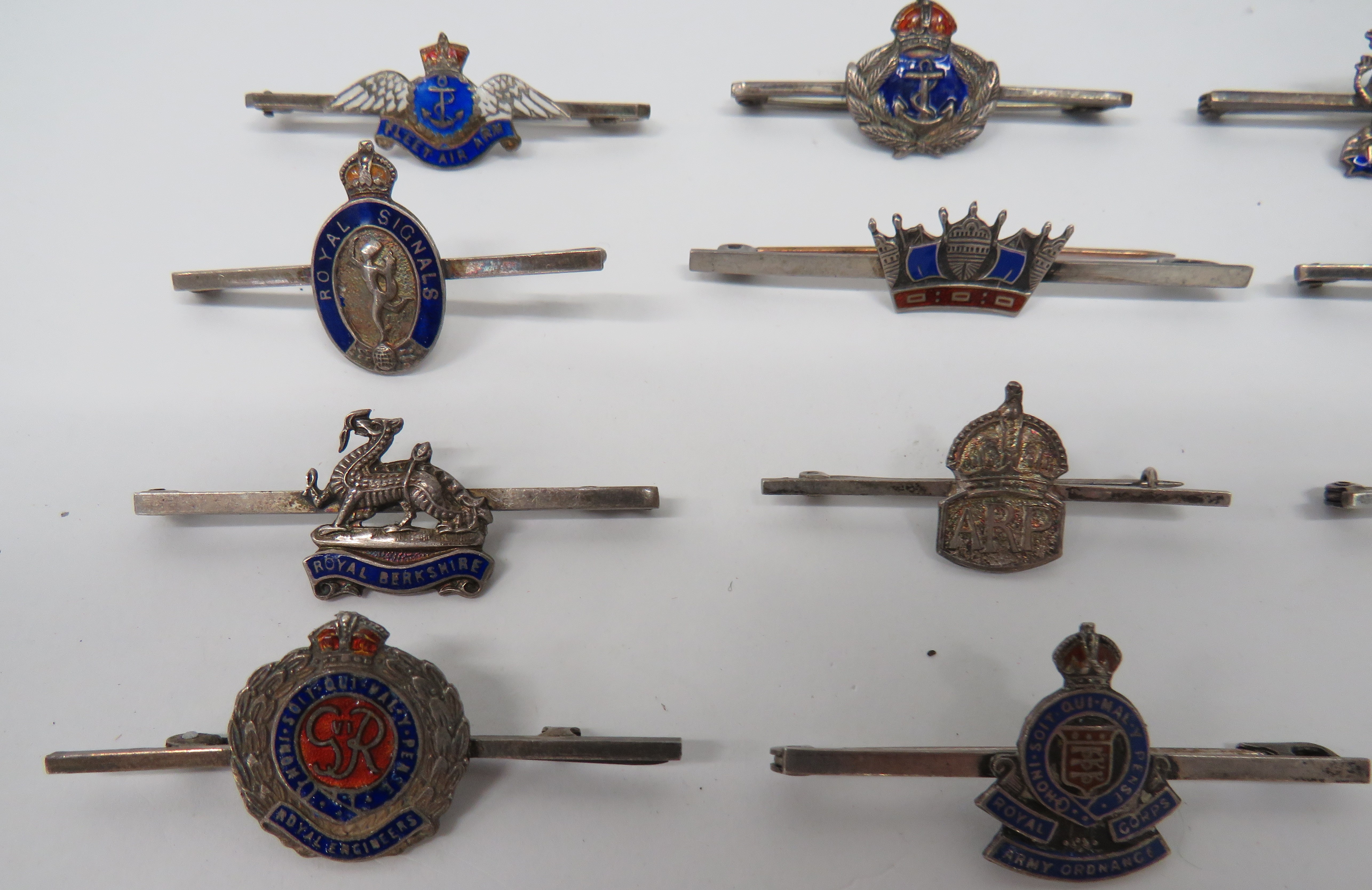 Varied Selection of Military Silver Sweetheart Lapel Badges silver and enamel include Royal - Image 2 of 2