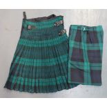 Royal Regiment of Scotland Kilt and Trews regimental tartan pleated kilt. The top secured by leather