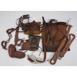 Selection of Horse and Mule Equipment including 2 x leather and steel leg shackles ... Pair of