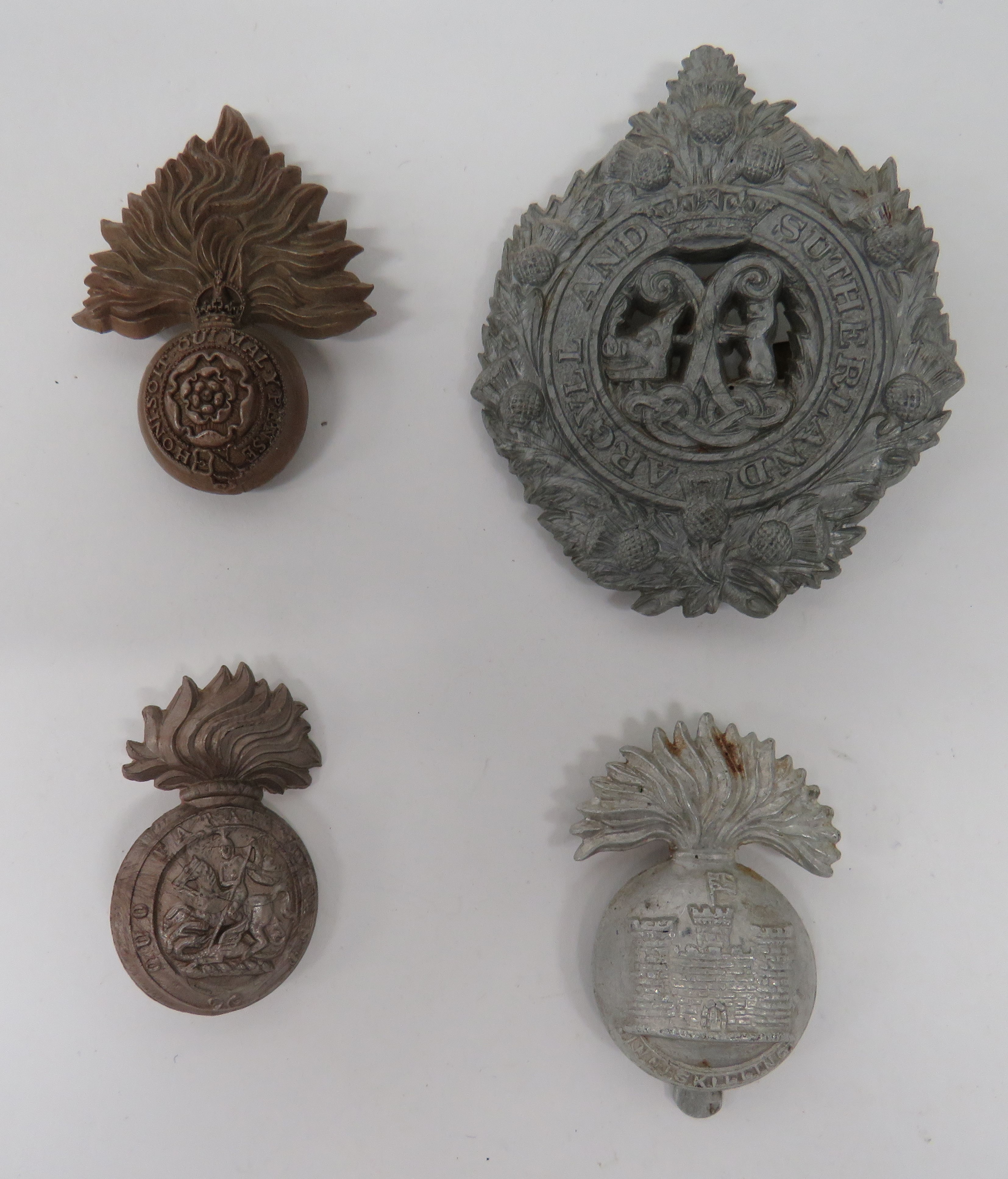 Small Selection of WW2 Plastic Economy Badges consisting Argyll and Sutherland Highlanders (