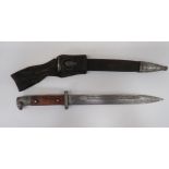 Imperial German Seitengewehr M1871/84 Bayonet With Cut Muzzle Ring 9 3/4 inch, single edged blade.