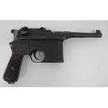 Deactivated C96 Mauser Small Ring Hammer Auto Pistol 7.63 mm, 3 3/4 inch, blackened barrel with