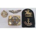 Small Selection of Various Badges consisting Gordon Highlanders Officer‚' buckle. Rectangular,