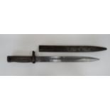 Imperial German M88/98 Ersatz Bayonet 12 1/4 inch, single edged blade. Wide fuller. The back edge