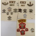 Good Selection of Royal Wiltshire Yeomanry Badges cap badges include silvered and gilt ... Bi-