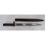 Imperial German Ersatz Bayonet 12 1/4 inch, single edged blade with sharpened back edge point.