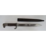 Imperial German Kurzes Seitengewehr M1898 Sawback Bayonet 10 inch, single edged blade. Rear