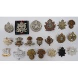 Small Selection of Infantry Cap Badges Including Canadian including bi-metal The Leinster Reg ...