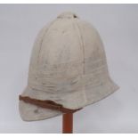 19th Century Style British Musician‚' Foreign Service Helmet white blancoed, linen, six panel,