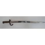 German Regimentally Marked Chassepot Bayonet 22 3/4 inch, single edged, Yataghan blade. Wide fuller.