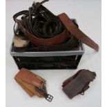 Quantity of Horse Leather including girth straps ... Reins ... Tethering rope ... Webbing girth