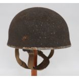 1944 Dated British Airborne Pattern Parachutist‚' Steel Helmet brown, rough texture, dome topped,