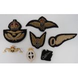 Selection of Various Badges including WW2 economy, gilt, KC RAF Officer cap badge by ‚'Gaunt‚' ...