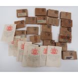 Quantity of WW2 Medal Postal Boxes and Issue Certificates consisting 18 x medal postal boxes ... 2 x