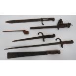 Small Selection of Various Bayonets consisting G98 butcher bayonet, excavated condition ... SMLE