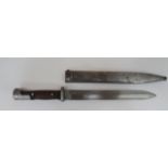 Imperial German Seitengewehr 1st Model M1884/98 Bayonet 9 3/4 inch, single edged blade. Wide