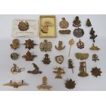 Various Selection of Military Sweetheart Lapel Badges gilt badges include Lothian and Border