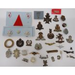 Selection of Various Badges Including Damaged Examples including white metal IY2 title ... WW1 brass