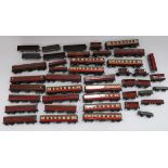 Selection of Hornby, Dublo Carriages and Rolling Stock painted, tinplate carriages including The