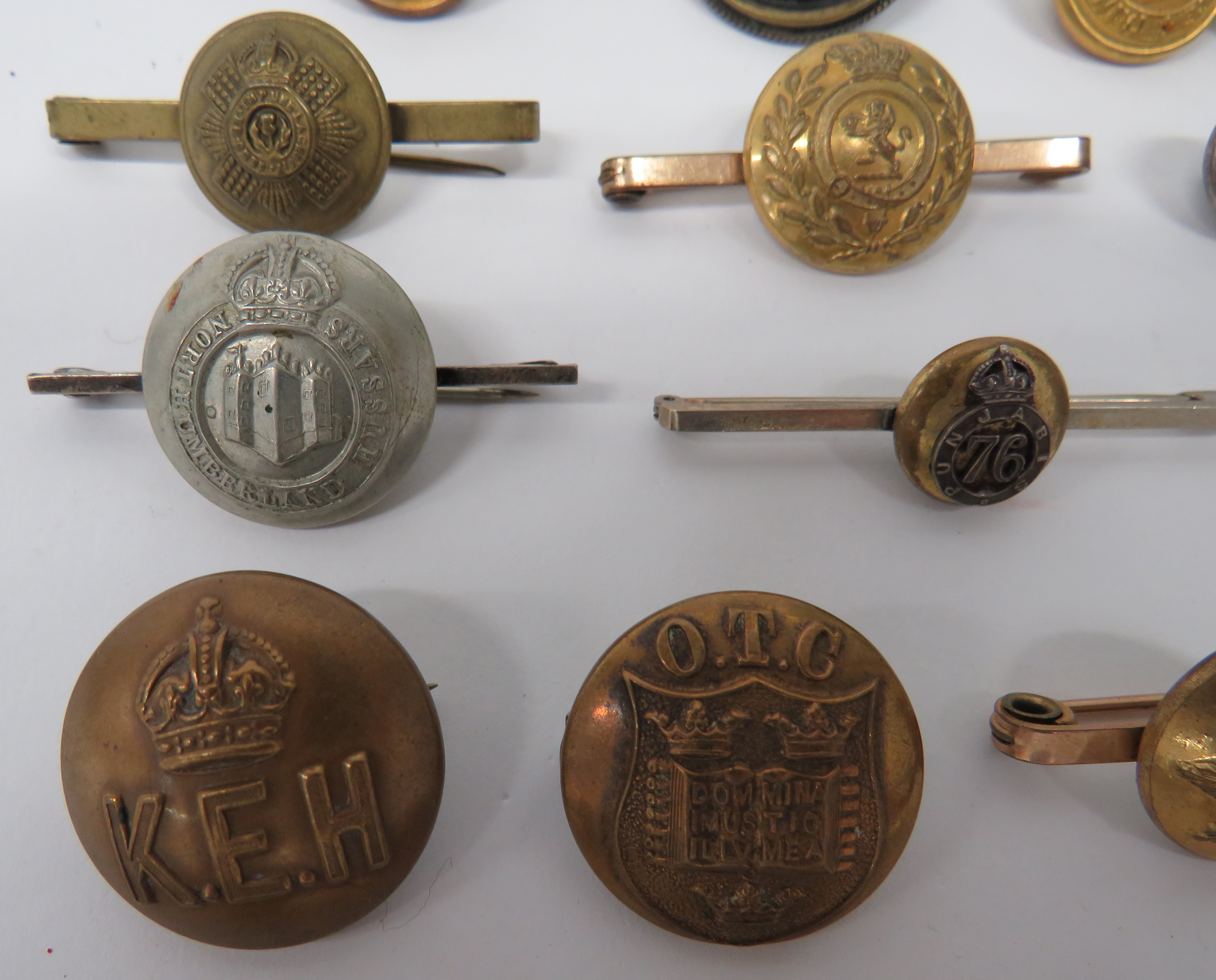 Selection of Button Sweetheart Lapel Badges various brooch fittings applied to regimental buttons. - Image 2 of 2