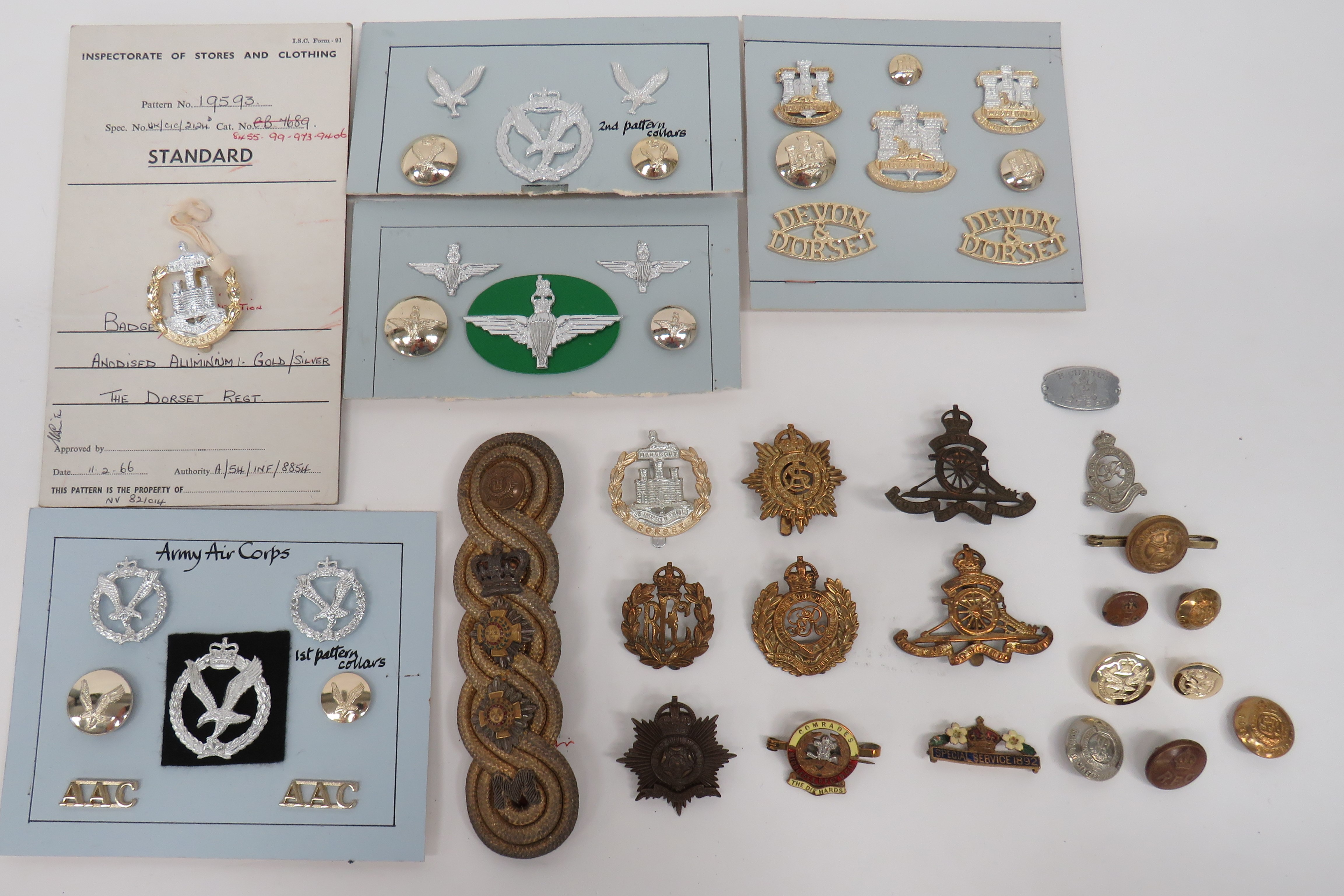 Selection of Various Cap and Collar Badges cap include brass, KC RFC ... Bronzed, KC Hampshire (