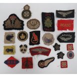 Small Selection of Formation and Other Badges formation include embroidery 9th Armoured Div ... Bevo