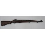 Deactivated American M1 Garand Rifle .30 cal, 24 inch, grey parkerised barrel with lower gas tube.