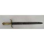 Imperial German Infantry Short Sword 19 inch, single edged, spear point blade. Forte stamped ‚'G.W.