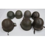 Selection of American Pattern Helmets and Liners consisting 3 x steel helmets, all complete with