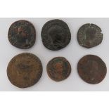 Six Various Roman Coins consisting Philip I AD 244-249 ... Agrippa AD 37-41 ... Trebonianus Gallus