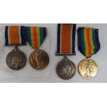 Two WW1 Royal Navy Medal Pairs consisting silver War medal and Victory named ‚'J.35215 M A Brett AB.