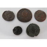 Small Selection of Roman Coins consisting Valens-Caesar AD 364-378. Reverse dragging captive ...