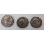 Three Silver Roman Coins consisting Julia-Domna wife of Sept- Severus ... Vespesian AD 69-79.