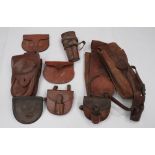 Quantity of Saddle Equipment including Officer‚' leather saddle wallets. The flaps secured by