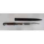 Imperial German Seitengewehr M1914 Sawback Bayonet 12 1/4 inch, single edged blade. Rear sawback