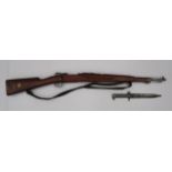 Deactivated Swedish M1896 Rifle 6.5 mm, 23 3/4 inch, blued barrel with rear ladder sight. Blued