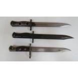 Selection of British Bayonets consisting No 5 MKI bayonet. 8 inch, single edged, clipped point blade