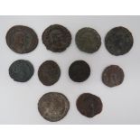 Selection of Roman Coins consisting 6 x Carausius AD 287-293, various mints ... 4 x Tetricus I. 10