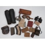 Quantity of Various Military Equipment including 1916 dated, German, leather sight pouch ... 1941