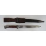 Imperial German Seitengewehr M1884/98 Regimental Marked Bayonet 10 inch, single edged blade. Wide