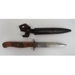 Imperial German Combat Trench Knife 5 1/4 inch, single edged blade with sharpened back edge point.