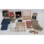 British & Foreign Coins Varied Selection. A quantity of coins, including proof sets etc. Various