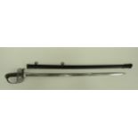 Victorian Rifle Volunteer Sword 32 inch, single edged, slightly curved blade. Large fuller. Etched
