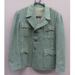 WW2 Italian Officer‚' Tunic grey green, woollen, single breasted, open collar tunic. Pleated