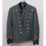 Early 20th Century Continental Cavalry Pattern Tunic black plastron front tunic. High, dark blue