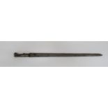 Early 19th Century Baker Bayonet 22 1/2 inch, single edged blade with sharpened back edge point.