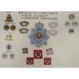 Small Selection of Duke of Edinburgh‚' Royal Regiment Badges including plated and gilt, QC